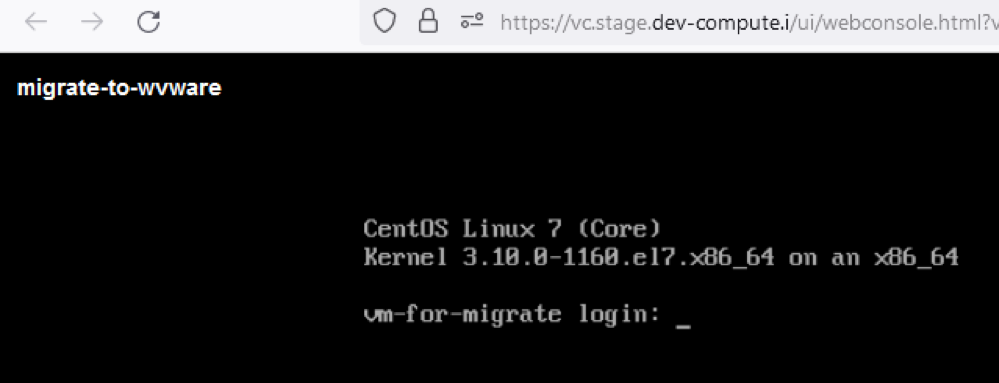 Пример запущенной ВМ для ОС семейства Linux
